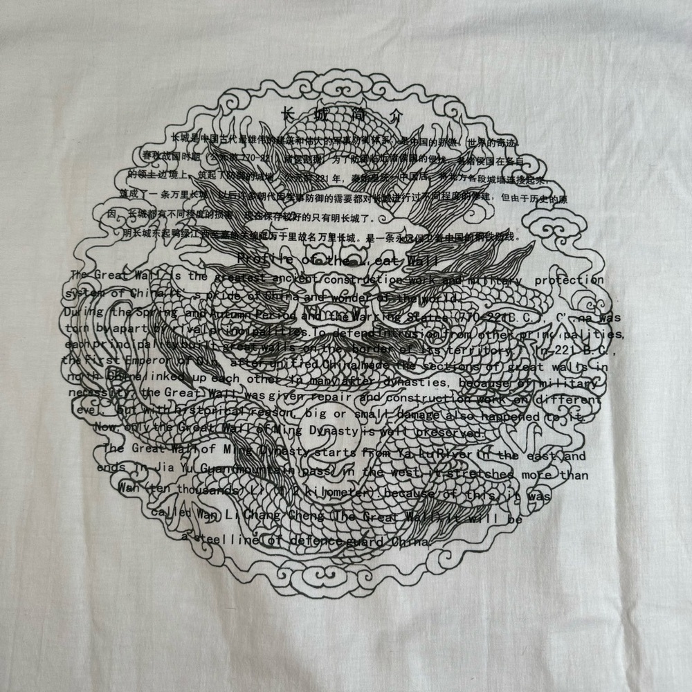 Great Wall China rap style t shirt fits men’s Xl new with tag white black - Picture 5 of 6